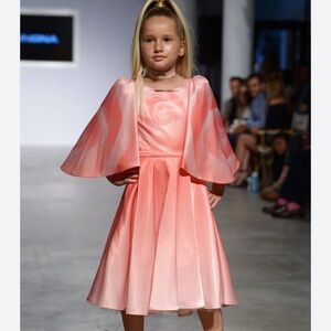 Junona Party elegant floral satin size 7/8 girls evening dress